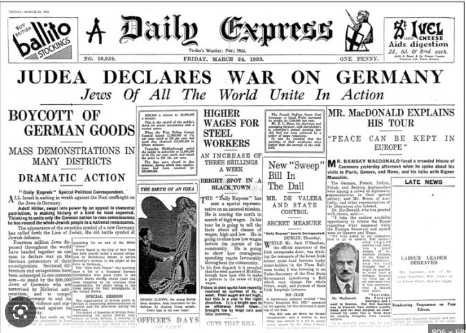 The Jews Declare War on Germany